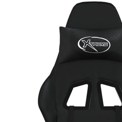 vidaXL masāžas datorspēļu krēsls, melna mākslīgā āda
