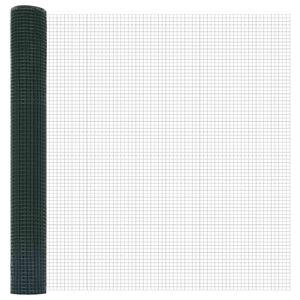 vidaXL Metinātās stieples žogs 1000 x 140 cm Zaļa