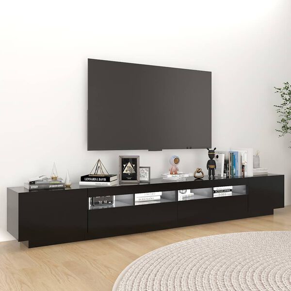 vidaXL TV skapītis ar LED lampiņām, 260x35x40 cm, melns