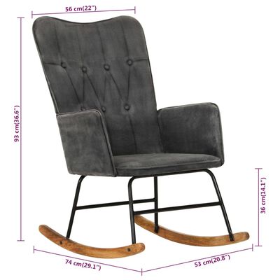 vidaXL šūpuļkrēsls, melns vintāžas audums