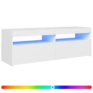 vidaXL TV galdiņ&scaron; ar LED lampiņām, 120x35x40 cm, balts