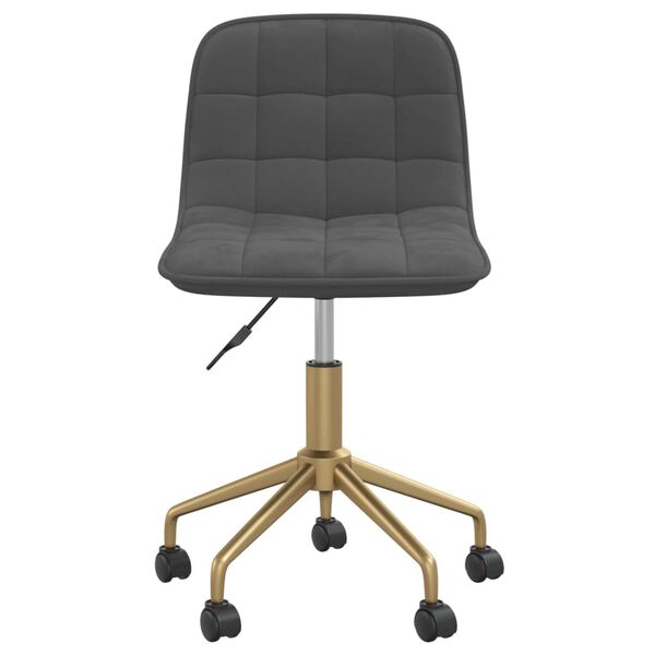 vidaXL grozāmi virtuves krēsli, 2 gab., tum&scaron;i pelēks samts