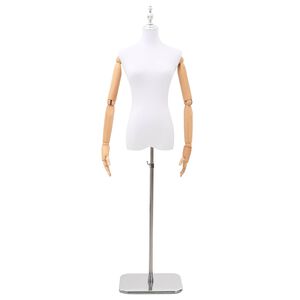 vidaXL Regulējams manekens 165-213 cm ar pamatni Sievie&scaron;u PP Balts