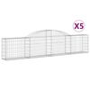 vidaXL arkveida gabiona grozi, 5 gb., 300x30x60/80 cm, cinkota dzelzs