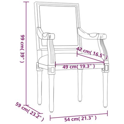 vidaXL atpūtas krēsls, zils, 54x59x99 cm, samts