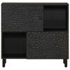 vidaXL skapītis, 80x33x75 cm, melns, mango masīvkoks
