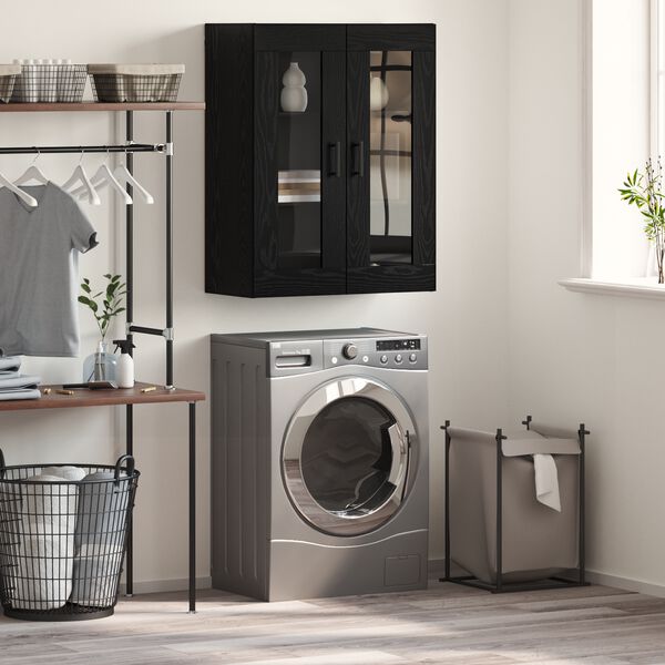 vidaXL Puse Melns ozolkoks 69,5 x 34 x 90 cm Inženierijas koks