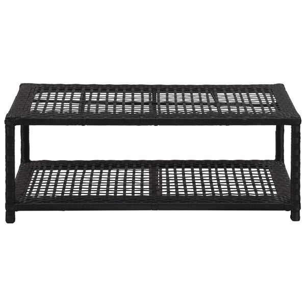 vidaXL apavu plaukts/soliņš, melns, 80x40x30 cm, PE rotangpalma