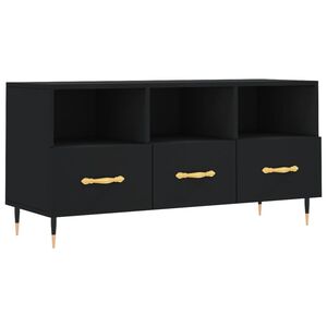 vidaXL TV skapītis, melns, 102x36x50 cm, inženierijas koks