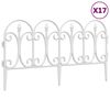 vidaXL zāliena apmales, 17 gab., baltas, 10 m, PP