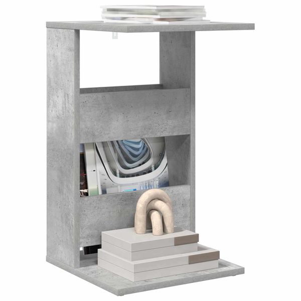 vidaXL Sānu galds Betona pelēks 40 x 35 x 60,5 cm Inženierijas koks