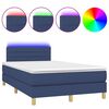 vidaXL atsperu gulta ar matraci, LED, zils audums, 120x190 cm