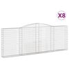 vidaXL arkveida gabiona grozi, 8 gb., 400x30x140/160cm, cinkota dzelzs