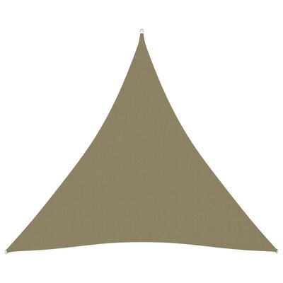 vidaXL saulessargs, 4x4x4 m, trijstūra forma, bēšs oksforda audums