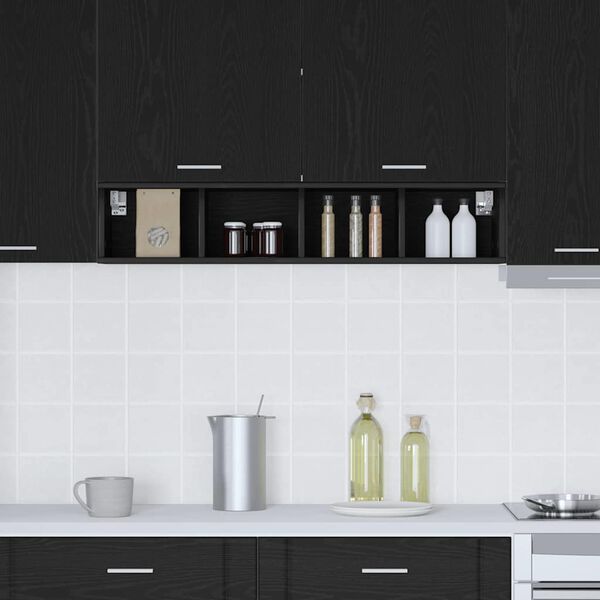 vidaXL Piekarams skapītis Melns ozolkoks 20 x 29,5 x 100 cm