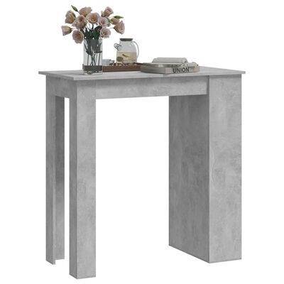 vidaXL bāra galds ar plauktu, betona pelēks, 102x50x103,5 cm