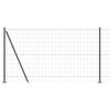 vidaXL Žogs ar stabu Pelēka 1,2 x 25 m Tērauds un PVC