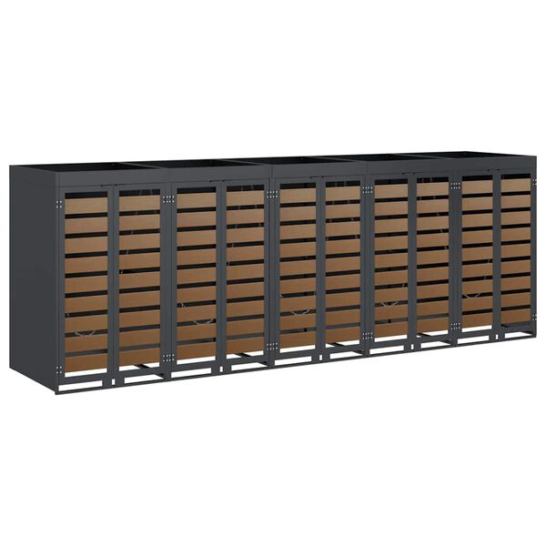 vidaXL Ratiņu tvertņu glabāšana 3 tvertņiem Antracīts