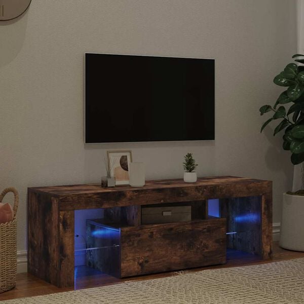 vidaXL TV skapītis ar LED lampiņām, ozolkoka krāsa, 120x35x40 cm