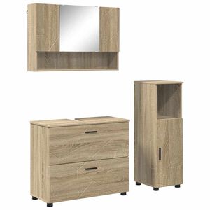 vidaXL Vannas istabas mēbeļu komplekts ar atvilktni 3 pcs Sonoma ozols