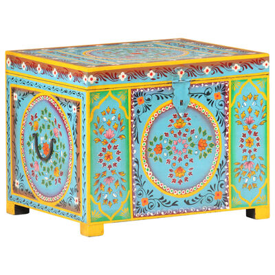 vidaXL uzglabāšanas kaste, krāsota ar rokām, 50x40x40 cm, mango koks