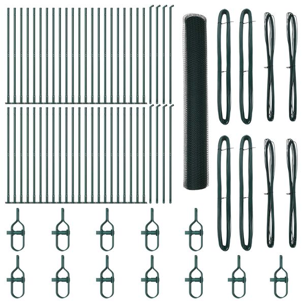 vidaXL Žoga āķis Zaļa 100 x 1,2 m (25 mm siets) Tērauds un PVC