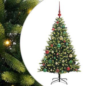 vidaXL Mākslīgā izliektā Ziemassvētku egle ar 150 LED gaismām Zaļa