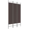 vidaXL 3-paneļu istabas aizslietnis, 120x200 cm, brūns audums