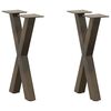vidaXL kafijas galdiņa kājas, 2 gab., X-veida, dabīgs tērauds, 28x(42-43) cm