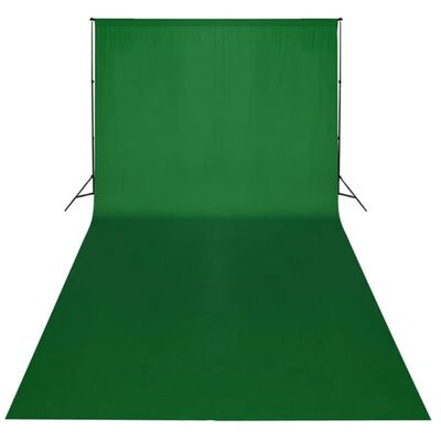 vidaXL fons, 600x300 cm, hromakejs, zaļa kokvilna