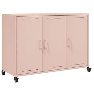 vidaXL kumode, rozā, 100,5x39x72 cm, tērauds