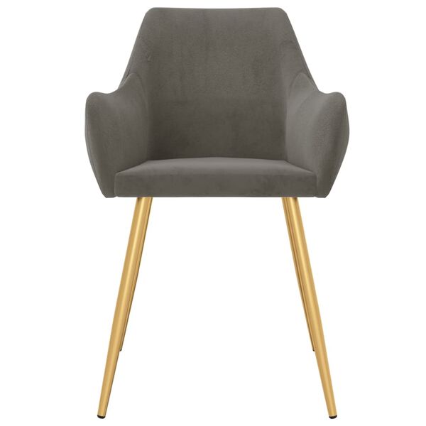 vidaXL virtuves krēsli, 6 gab., tum&scaron;i pelēks samts