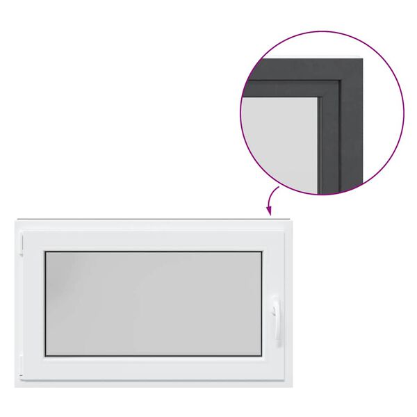 vidaXL pagraba logs "RISOR", 100x70 cm, verami un atgāžami, DIN, pa kreisi, antracīta krāsā