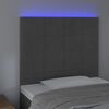 vidaXL gultas galvgalis ar LED, 100x5x118/128 cm, tum&scaron;i pelēks samts