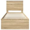 vidaXL Gultas rāmis Sonoma ozols 90 x 190 cm Ciets priedes koks