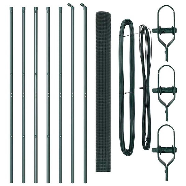 vidaXL Žogs ar stabiem. Zaļa 1.5 x 10 m Tērauds