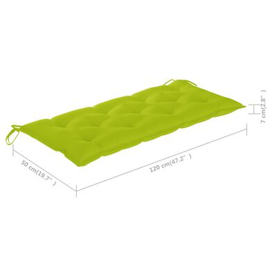 vidaXL divvietīgs dārza sols ar matraci, 120 cm, eikalipta masīvkoks