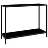 vidaXL konsoles galdiņ&scaron;, melns, 100x35x75 cm, rūdīts stikls