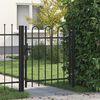 vidaXL žoga vārti BOXTEL, vienviru durvis ar arkveida aug&scaron;daļu, tērauds, 1x1 m, melni