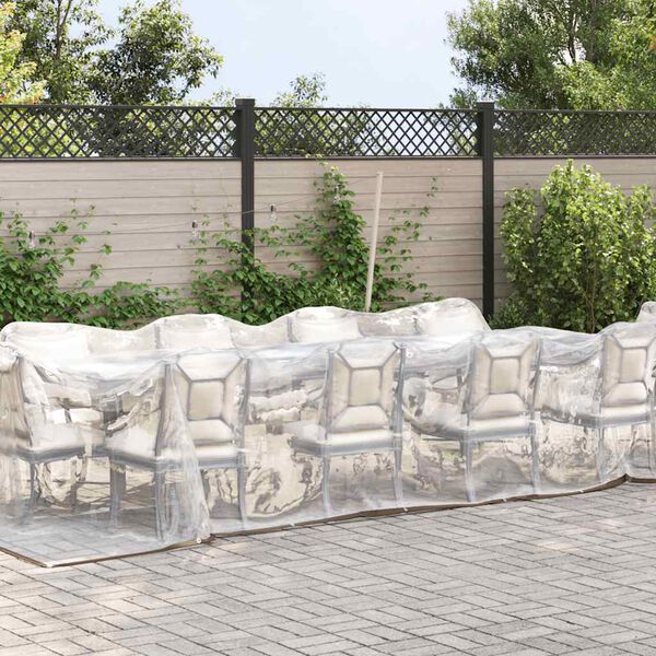 vidaXL Caurspīdīgs brezents ar cilpām 3x8 m Polietilēns