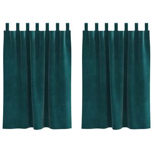vidaXL Aptum&scaron;ojo&scaron;ie aizkari 2 gab. Tum&scaron;i zaļ&scaron; 140 x 140 cm Samts