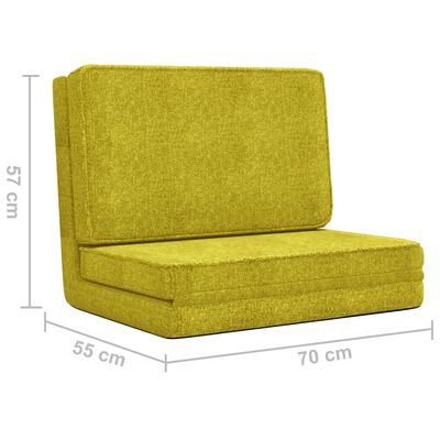 vidaXL salokāms grīdas krēsls, zaļš audums