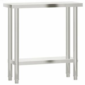 vidaXL virtuves darba galds, 82,5x30x85 cm, nerūsējo&scaron;s tērauds