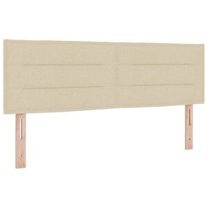 vidaXL LED gultas galva ar galvas klāju Krēmkrāsa 144 cm Poliesters