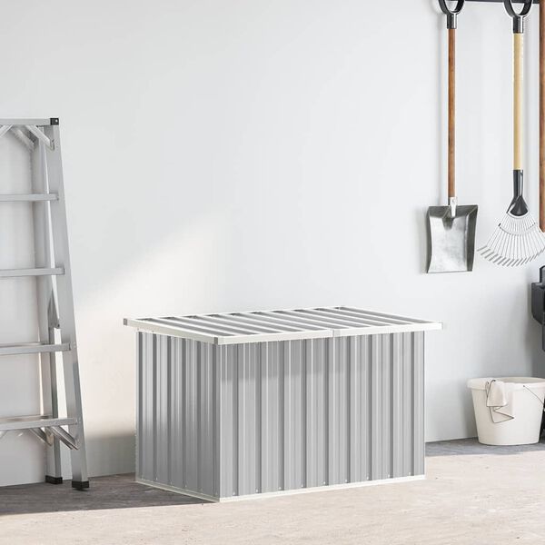 vidaXL dārza uzglabā&scaron;anas kaste, pelēka, 109x67x65 cm