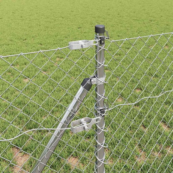 vidaXL Žoga āķis Sudraba 10 x 0,8 m (40 x 40 mm siets) Tērauds