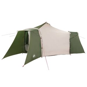 vidaXL Tipi telts ar jumtu Zaļa 492 x 492 x 275 cm tafta