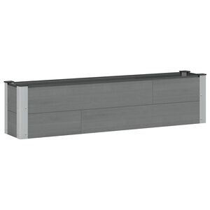 vidaXL Augstā puķu kaste Pelēka 150 x 30 x 36 cm
