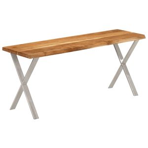 vidaXL sols, dabīgas formas malas, 105 cm, akācijas masīvkoks