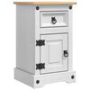 vidaXL Naktsgaldiņ&scaron; Corona Balts 35 x 32,5 x 58 cm Ciets priedes koks